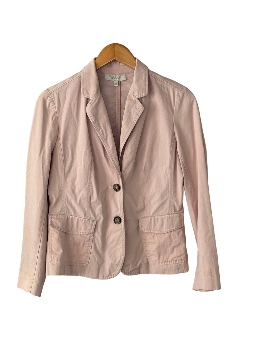 Talbots Pale Pink Cotton Blazer Womens size 8P